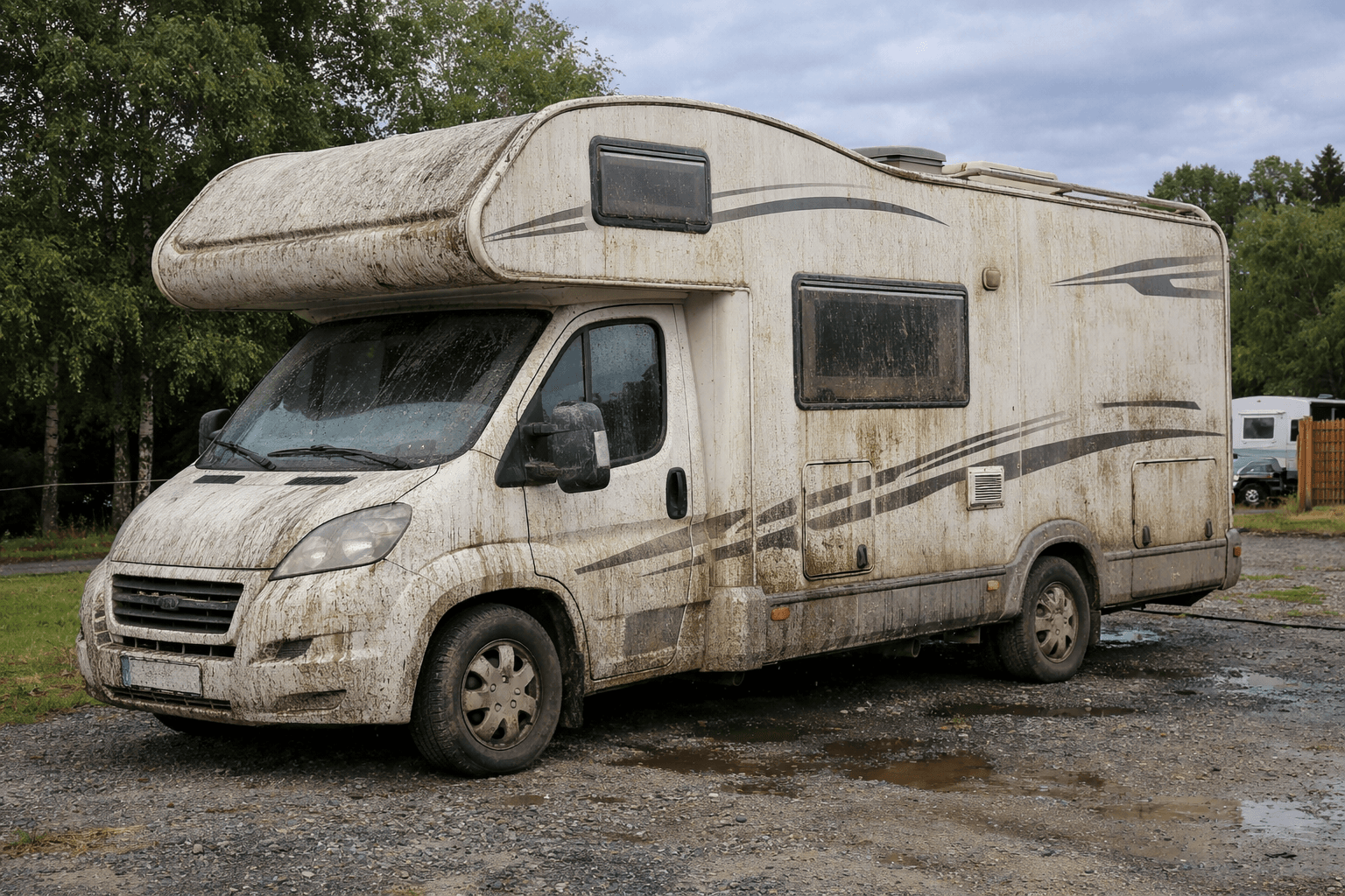 Véhicule avant notre prestation de lavage